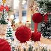 imageWDF 12PCS Velvet Brown Christmas Ornaments  Neutral Brown Ornaments 80mm 315inch Shatterproof Christmas Balls for Xmas Trees DecorationsDark Red