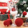 imageWDF 12PCS Velvet Brown Christmas Ornaments  Neutral Brown Ornaments 80mm 315inch Shatterproof Christmas Balls for Xmas Trees DecorationsDark Red
