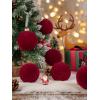 imageWDF 12PCS Velvet Brown Christmas Ornaments  Neutral Brown Ornaments 80mm 315inch Shatterproof Christmas Balls for Xmas Trees DecorationsRed