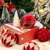 imageWDF 12PCS Velvet Brown Christmas Ornaments  Neutral Brown Ornaments 80mm 315inch Shatterproof Christmas Balls for Xmas Trees DecorationsRed