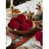 imageWDF 12PCS Velvet Brown Christmas Ornaments  Neutral Brown Ornaments 80mm 315inch Shatterproof Christmas Balls for Xmas Trees DecorationsRed