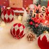 imageWDF 12PCS Velvet Brown Christmas Ornaments  Neutral Brown Ornaments 80mm 315inch Shatterproof Christmas Balls for Xmas Trees DecorationsRed