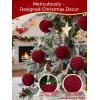 imageWDF 12PCS Velvet Brown Christmas Ornaments  Neutral Brown Ornaments 80mm 315inch Shatterproof Christmas Balls for Xmas Trees DecorationsRed
