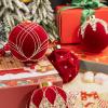 imageWDF 12PCS Velvet Brown Christmas Ornaments  Neutral Brown Ornaments 80mm 315inch Shatterproof Christmas Balls for Xmas Trees DecorationsRed