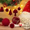 imageWDF 12PCS Velvet Brown Christmas Ornaments  Neutral Brown Ornaments 80mm 315inch Shatterproof Christmas Balls for Xmas Trees DecorationsRed