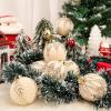 imageWDF 12PCS Velvet Brown Christmas Ornaments  Neutral Brown Ornaments 80mm 315inch Shatterproof Christmas Balls for Xmas Trees DecorationsWhite