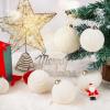 imageWDF 12PCS Velvet Brown Christmas Ornaments  Neutral Brown Ornaments 80mm 315inch Shatterproof Christmas Balls for Xmas Trees DecorationsWhite