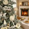imageWDF 12PCS Velvet Brown Christmas Ornaments  Neutral Brown Ornaments 80mm 315inch Shatterproof Christmas Balls for Xmas Trees DecorationsWhite