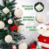 imageWDF 12PCS Velvet Brown Christmas Ornaments  Neutral Brown Ornaments 80mm 315inch Shatterproof Christmas Balls for Xmas Trees DecorationsWhite