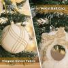 imageWDF 12PCS Velvet Brown Christmas Ornaments  Neutral Brown Ornaments 80mm 315inch Shatterproof Christmas Balls for Xmas Trees DecorationsWhite