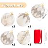 imageWDF 12PCS Velvet Brown Christmas Ornaments  Neutral Brown Ornaments 80mm 315inch Shatterproof Christmas Balls for Xmas Trees DecorationsWhite