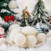 imageWDF 12PCS Velvet Brown Christmas Ornaments  Neutral Brown Ornaments 80mm 315inch Shatterproof Christmas Balls for Xmas Trees DecorationsWhite