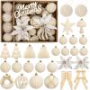imageWDF 12PCS Velvet Brown Christmas Ornaments  Neutral Brown Ornaments 80mm 315inch Shatterproof Christmas Balls for Xmas Trees DecorationsWhite