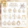 imageWDF 12PCS Velvet Brown Christmas Ornaments  Neutral Brown Ornaments 80mm 315inch Shatterproof Christmas Balls for Xmas Trees DecorationsWhite