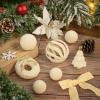 imageWDF 12PCS Velvet Brown Christmas Ornaments  Neutral Brown Ornaments 80mm 315inch Shatterproof Christmas Balls for Xmas Trees DecorationsWhite