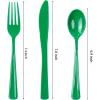 imageWDF 160 Piece Heavy Duty Silverware  Red Plastic Utensils with 80 Forks 40 Spoons 40 Knives  Perfect for Christmas Parties ampamp Daily UseGreen