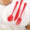 imageWDF 160 Piece Heavy Duty Silverware  Red Plastic Utensils with 80 Forks 40 Spoons 40 Knives  Perfect for Christmas Parties ampamp Daily UseRed