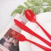 imageWDF 160 Piece Heavy Duty Silverware  Red Plastic Utensils with 80 Forks 40 Spoons 40 Knives  Perfect for Christmas Parties ampamp Daily UseRed