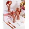 imageWDF 160 Piece Heavy Duty Silverware  Red Plastic Utensils with 80 Forks 40 Spoons 40 Knives  Perfect for Christmas Parties ampamp Daily UseRose Gold