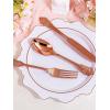 imageWDF 160 Piece Heavy Duty Silverware  Red Plastic Utensils with 80 Forks 40 Spoons 40 Knives  Perfect for Christmas Parties ampamp Daily UseRose Gold