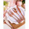 imageWDF 160 Piece Heavy Duty Silverware  Red Plastic Utensils with 80 Forks 40 Spoons 40 Knives  Perfect for Christmas Parties ampamp Daily UseRose Gold