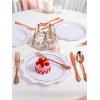 imageWDF 160 Piece Heavy Duty Silverware  Red Plastic Utensils with 80 Forks 40 Spoons 40 Knives  Perfect for Christmas Parties ampamp Daily UseRose Gold