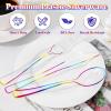 imageWDF 180 Pieces Plastic Christmas Silverware  Disposable Cutlery Set Incluede 60 Gold Forks 60 Red Knives and 60 Green Spoons  Heavy Duty Plastic Flatware  Disposable Utensils for ChristmasRainbow