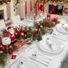 imageWDF 180 Pieces Plastic Christmas Silverware  Disposable Cutlery Set Incluede 60 Gold Forks 60 Red Knives and 60 Green Spoons  Heavy Duty Plastic Flatware  Disposable Utensils for ChristmasSilver  180PCS