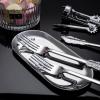 imageWDF 180 Pieces Plastic Christmas Silverware  Disposable Cutlery Set Incluede 60 Gold Forks 60 Red Knives and 60 Green Spoons  Heavy Duty Plastic Flatware  Disposable Utensils for ChristmasSilver  200PCS