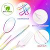 imageWDF 180 Pieces Plastic Christmas Silverware  Disposable Cutlery Set Incluede 60 Gold Forks 60 Red Knives and 60 Green Spoons  Heavy Duty Plastic Flatware  Disposable Utensils for ChristmasRainbow