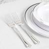 imageWDF 400 pieces Christmas Silver Plastic Plates with Disposable Plastic SilverwareampampSilver CupsampampSilve Bowlsampamp Hand NapkinsChristmas Plates and Napkins sets for WeddingampampParties