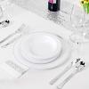imageWDF 400 pieces Christmas Silver Plastic Plates with Disposable Plastic SilverwareampampSilver CupsampampSilve Bowlsampamp Hand NapkinsChristmas Plates and Napkins sets for WeddingampampParties