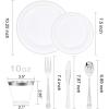 imageWDF 400 pieces Christmas Silver Plastic Plates with Disposable Plastic SilverwareampampSilver CupsampampSilve Bowlsampamp Hand NapkinsChristmas Plates and Napkins sets for WeddingampampParties