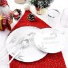 imageWDF 50 Pieces Plastic Christmas Plates  Red and White Plastic Plates with Christmas Tree include 25 Dinner Plates 25 Salad Plates  Red White Party Plastic Plates for Christmas WinterSilver  Merry Christmas