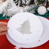 imageWDF 50 Pieces Plastic Christmas Plates  Red and White Plastic Plates with Christmas Tree include 25 Dinner Plates 25 Salad Plates  Red White Party Plastic Plates for Christmas WinterSilver  Christmas Tree