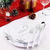 imageWDF 50 Pieces Plastic Christmas Plates  Red and White Plastic Plates with Christmas Tree include 25 Dinner Plates 25 Salad Plates  Red White Party Plastic Plates for Christmas WinterSilver  Merry Christmas