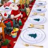 imageWDF 50 Pieces Plastic Christmas Plates  Red and White Plastic Plates with Christmas Tree include 25 Dinner Plates 25 Salad Plates  Red White Party Plastic Plates for Christmas WinterGreen White  Christmas Tree