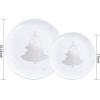 imageWDF 50 Pieces Plastic Christmas Plates  Red and White Plastic Plates with Christmas Tree include 25 Dinner Plates 25 Salad Plates  Red White Party Plastic Plates for Christmas WinterSilver  Christmas Tree