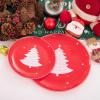 imageWDF 50 Pieces Plastic Christmas Plates  Red and White Plastic Plates with Christmas Tree include 25 Dinner Plates 25 Salad Plates  Red White Party Plastic Plates for Christmas WinterRed White  Christmas Tree