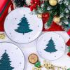 imageWDF 50 Pieces Plastic Christmas Plates  Red and White Plastic Plates with Christmas Tree include 25 Dinner Plates 25 Salad Plates  Red White Party Plastic Plates for Christmas WinterGreen White  Christmas Tree