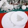 imageWDF 50 Pieces Plastic Christmas Plates  Red and White Plastic Plates with Christmas Tree include 25 Dinner Plates 25 Salad Plates  Red White Party Plastic Plates for Christmas WinterSilver  Christmas Tree