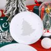 imageWDF 50 Pieces Plastic Christmas Plates  Red and White Plastic Plates with Christmas Tree include 25 Dinner Plates 25 Salad Plates  Red White Party Plastic Plates for Christmas WinterSilver  Christmas Tree