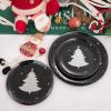 imageWDF 50 Pieces Plastic Christmas Plates  Red and White Plastic Plates with Christmas Tree include 25 Dinner Plates 25 Salad Plates  Red White Party Plastic Plates for Christmas WinterBlack Silver  Christmas Tree
