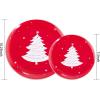 imageWDF 50 Pieces Plastic Christmas Plates  Red and White Plastic Plates with Christmas Tree include 25 Dinner Plates 25 Salad Plates  Red White Party Plastic Plates for Christmas WinterRed White  Christmas Tree