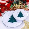imageWDF 50 Pieces Plastic Christmas Plates  Red and White Plastic Plates with Christmas Tree include 25 Dinner Plates 25 Salad Plates  Red White Party Plastic Plates for Christmas WinterGreen White  Christmas Tree