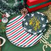 imageWDF 50 Pieces Plastic Christmas Plates  Red and White Plastic Plates with Christmas Tree include 25 Dinner Plates 25 Salad Plates  Red White Party Plastic Plates for Christmas WinterGreen Red  Stripe