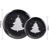 imageWDF 50 Pieces Plastic Christmas Plates  Red and White Plastic Plates with Christmas Tree include 25 Dinner Plates 25 Salad Plates  Red White Party Plastic Plates for Christmas WinterBlack Silver  Christmas Tree