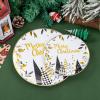 imageWDF 50 Pieces Plastic Christmas Plates  Red and White Plastic Plates with Christmas Tree include 25 Dinner Plates 25 Salad Plates  Red White Party Plastic Plates for Christmas WinterBlack Gold  Christmas Tree