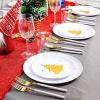 imageWDF 50 Pieces Plastic Christmas Plates  Red and White Plastic Plates with Christmas Tree include 25 Dinner Plates 25 Salad Plates  Red White Party Plastic Plates for Christmas WinterGold  Christmas Tree