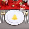 imageWDF 50 Pieces Plastic Christmas Plates  Red and White Plastic Plates with Christmas Tree include 25 Dinner Plates 25 Salad Plates  Red White Party Plastic Plates for Christmas WinterGold  Christmas Tree